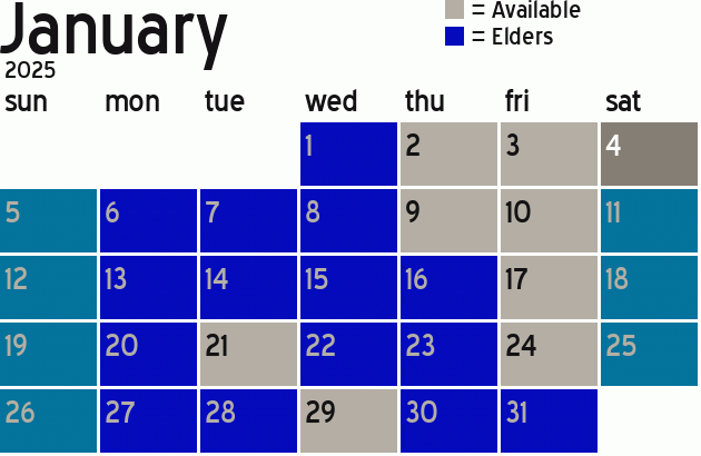 Missionary Dinner Calendar
