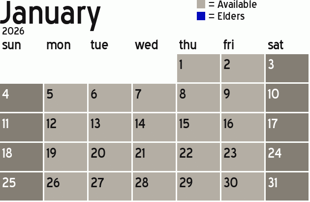 Missionary Dinner Calendar