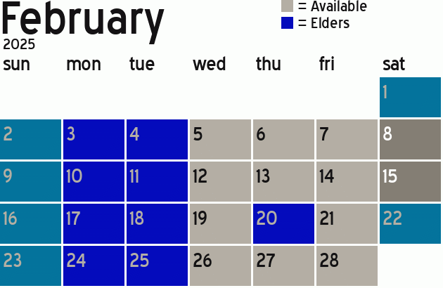 Missionary Dinner Calendar