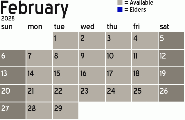 Missionary Dinner Calendar