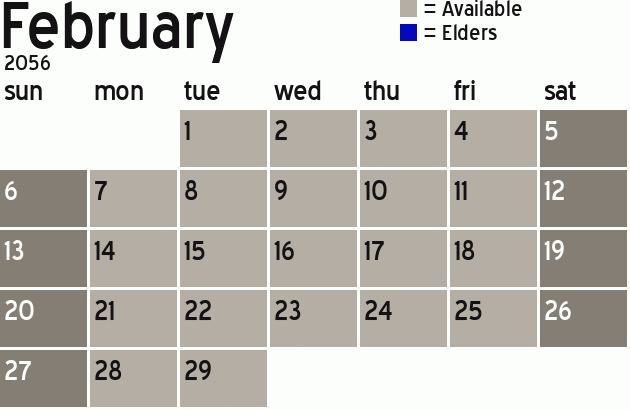 Missionary Dinner Calendar