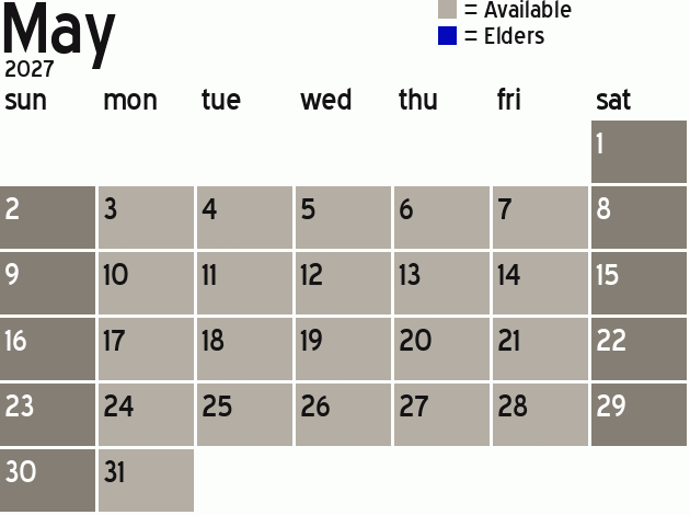 Missionary Dinner Calendar