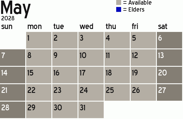Missionary Dinner Calendar
