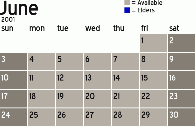 Missionary Dinner Calendar