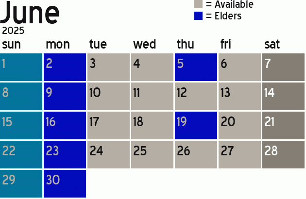 Missionary Dinner Calendar
