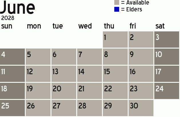Missionary Dinner Calendar
