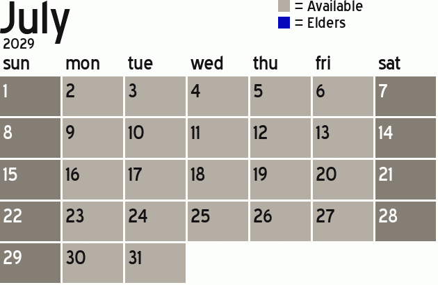 Missionary Dinner Calendar