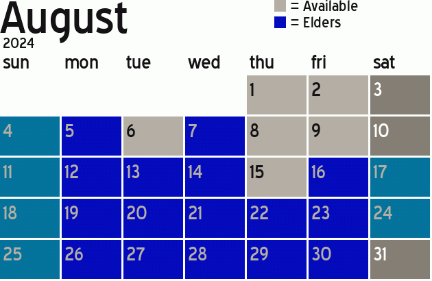 Missionary Dinner Calendar