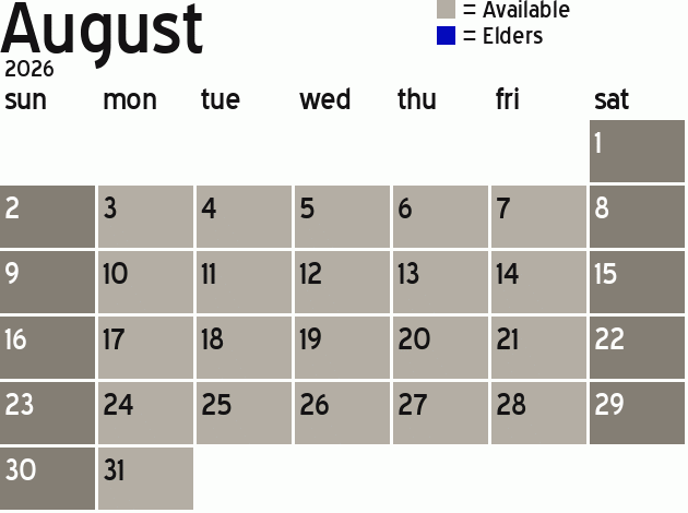 Missionary Dinner Calendar