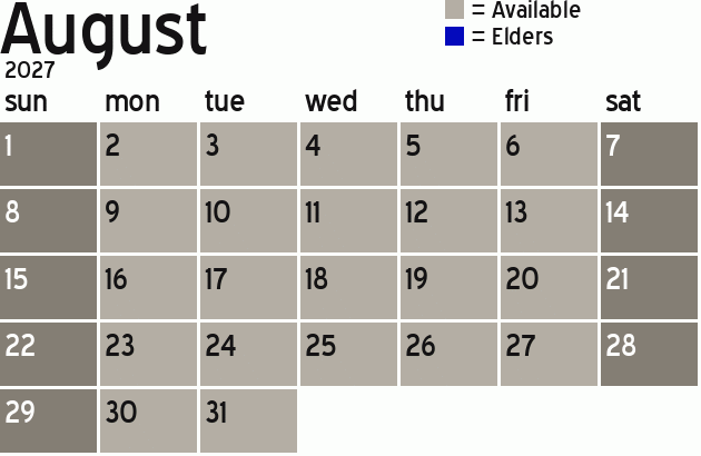 Missionary Dinner Calendar