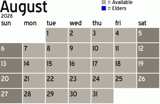 Missionary Dinner Calendar