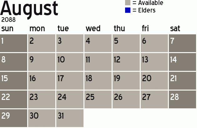 Missionary Dinner Calendar