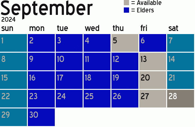 Missionary Dinner Calendar