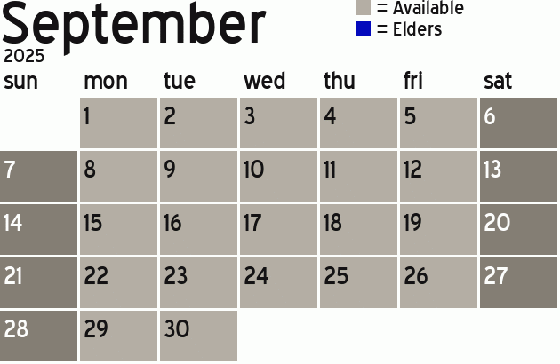 Missionary Dinner Calendar