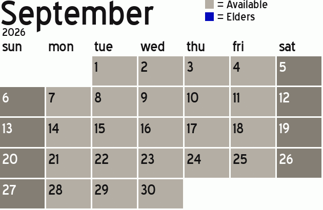 Missionary Dinner Calendar