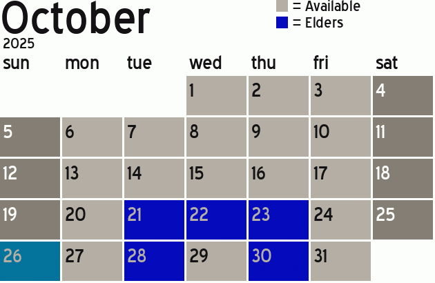 Missionary Dinner Calendar