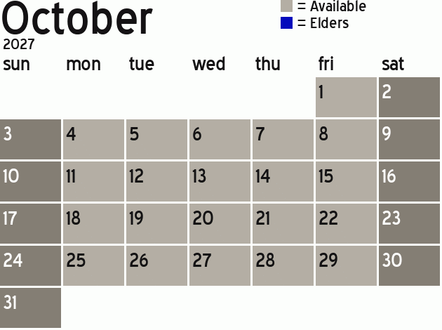 Missionary Dinner Calendar