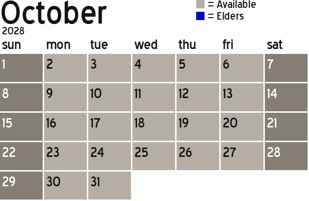 Missionary Dinner Calendar