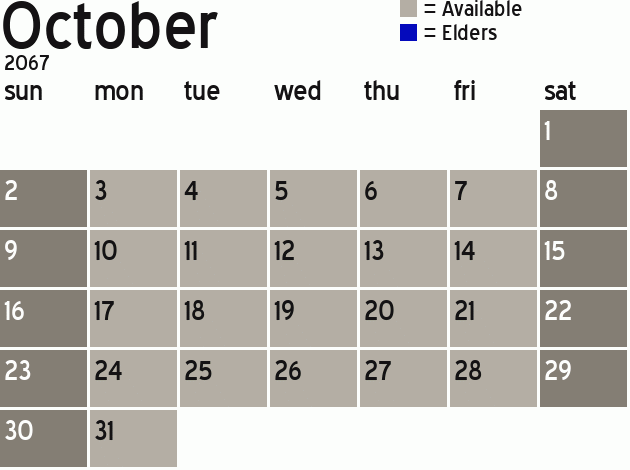 Missionary Dinner Calendar