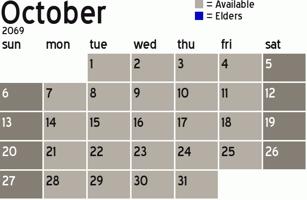 Missionary Dinner Calendar