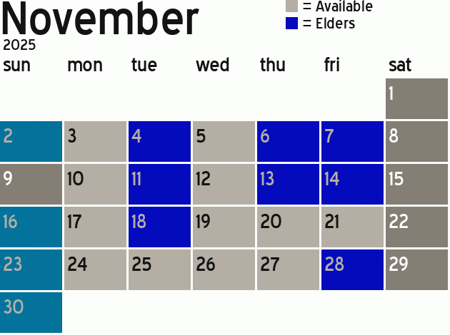 Missionary Dinner Calendar